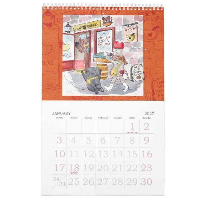 Calendario Sock monkey and his friends calendar 2022 (Jan 2027)