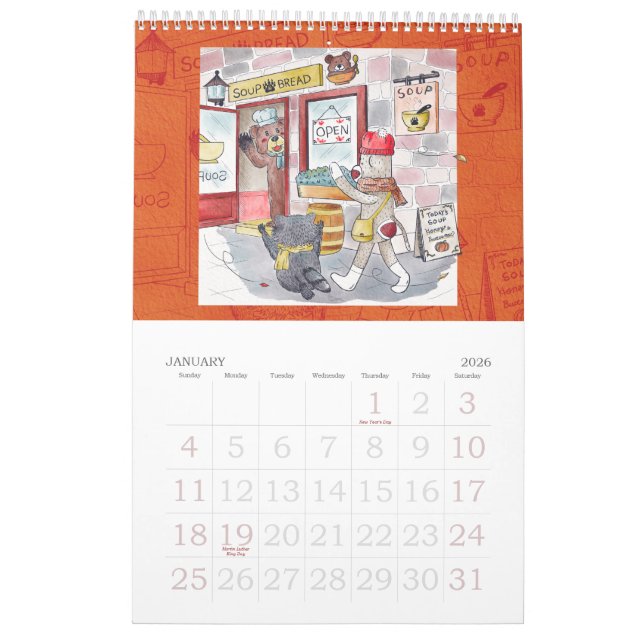 Calendario Sock monkey and his friends calendar 2022 (Jan 2026)
