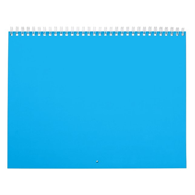 Calendario Solid Azure Blue Background – Minimalist Template (Tapa)