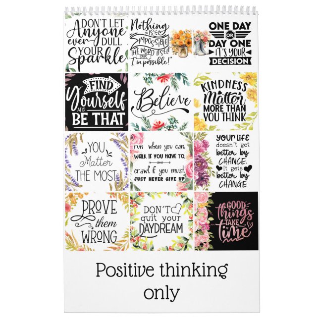 Calendario Sólo pensamiento positivo (Tapa)