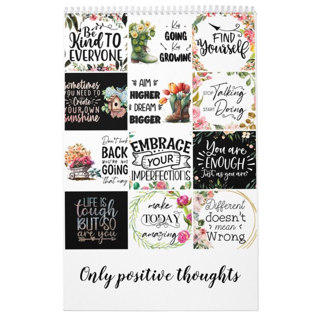 Calendario Solo pensamientos positivos (Tapa)