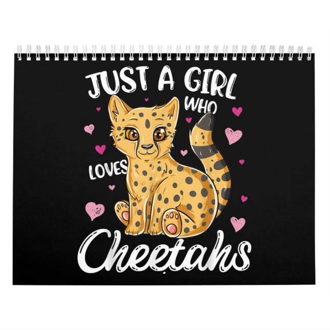 Calendario Solo un Chica que ama los Cheetahs | Heart Cheetah (Tapa)
