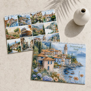 Calendario Soñando con Italia 2026 Paisaje Acuarela