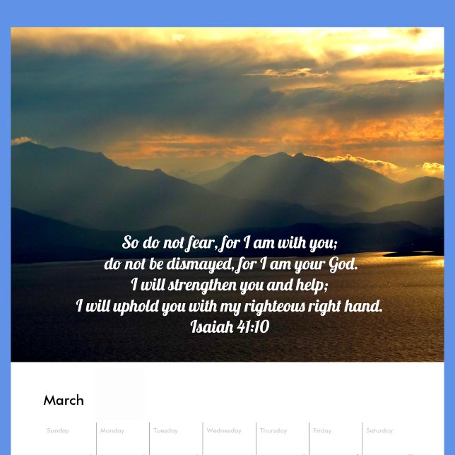 Calendario Soothing Bible Verses Custom Christian (Subido por el creador)