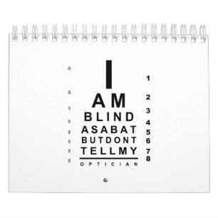 Calendario Soy ciego como gráfico de ojos de murciélago