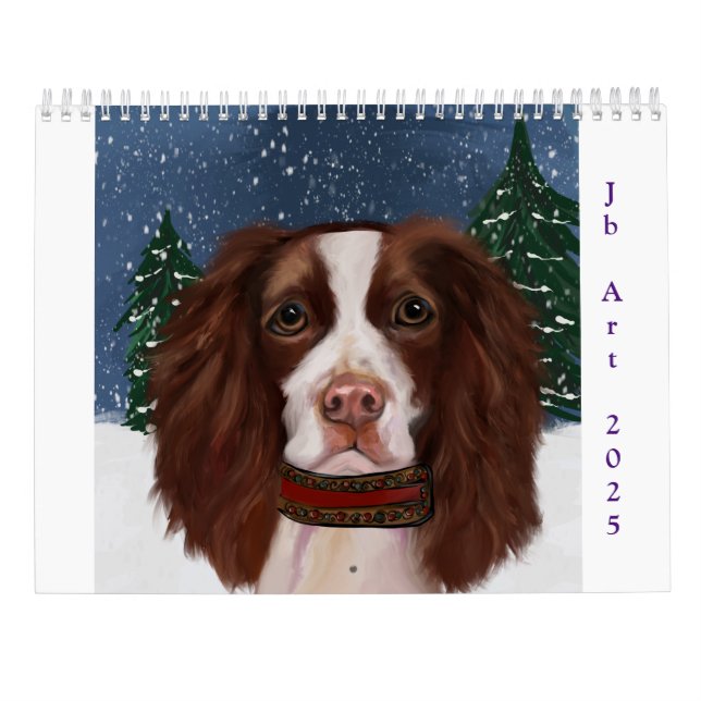 CALENDARIO SPANIEL DE MUELLER INGLÉS  (Reverso)