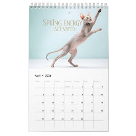 Calendario Sphynx Speaks: Editable Monthly Cat Humor Art