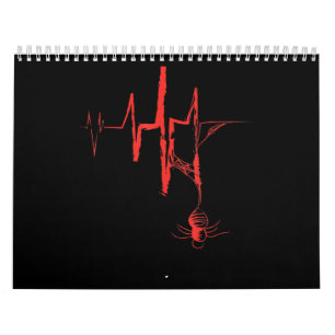 Calendario Spider Heartbeat Halloween Party Rojo Y Sangriento