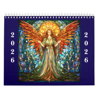 Calendario stained glass angels 2026