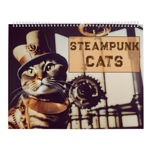 Calendario Steampunk Cats Retro Futuristic Felines Victorian  (Tapa)