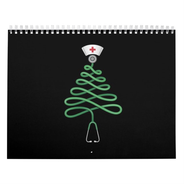 Calendario Stethoscope árbol de Navidad enfermera Scrub Xmas  (Tapa)