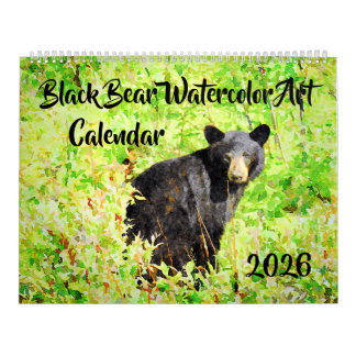 Calendario Stunning Bear Wildlife Watercolor Paintings Art Ca