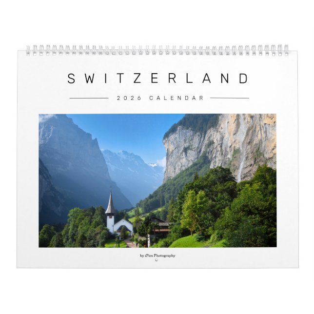 Calendario Stylish 2026 Swiss landscape and nature photo (Tapa)