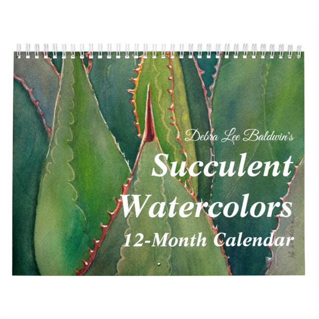 Calendario Suculentas acuarelas de Debra Lee Baldwin (Tapa)