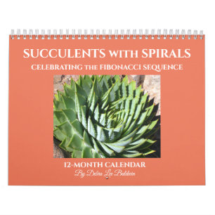 Calendario Suculentos con espirales fibonacci