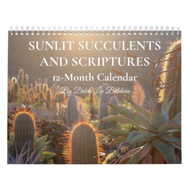 Calendario Suculentos y Escrituras Sunlit de 12 meses (Tapa)