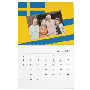 Calendario Suecia   Añadir tu foto Bandera sueca 2026