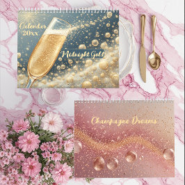 Calendario Sueños de champán dorado de medianoche Citas funky