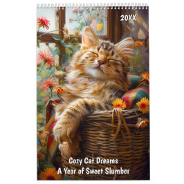 Calendario Sueños de Gato Acogedor – Un Año de Dulce Sueño