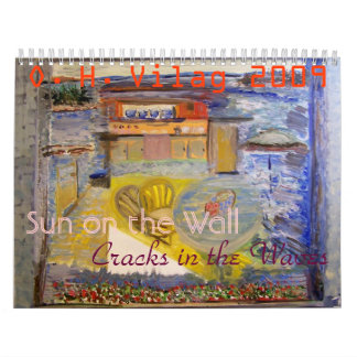 Calendario Sun en la pared, Sun en la pared, grietas en…