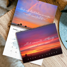 Calendario Sunrises Sunsets Cita Script Fotografía Costera