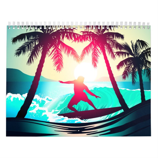Calendario Surf con palmeras (Tapa)