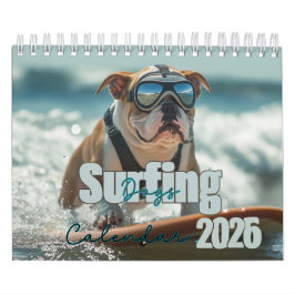 Calendario Surfing Dog Calendar, 2025 Calendar, Dog