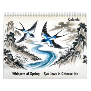 Calendario Susurros de Primavera – Golondrinas en Tinta China
