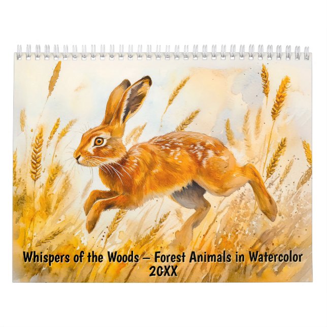 Calendario Susurros del Bosque – Animales del Bosque en Acuar (Tapa)