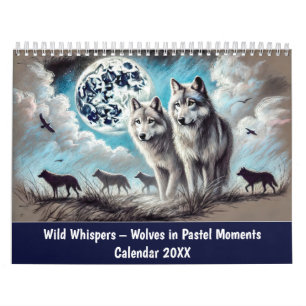 Calendario Susurros Salvajes – Lobos en Momentos Pastel