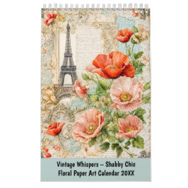 Calendario Susurros Vintage – Arte en Papel Floral Shabby Chi
