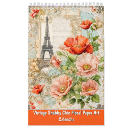 Calendario Susurros Vintage – Arte en Papel Floral Shabby Chi