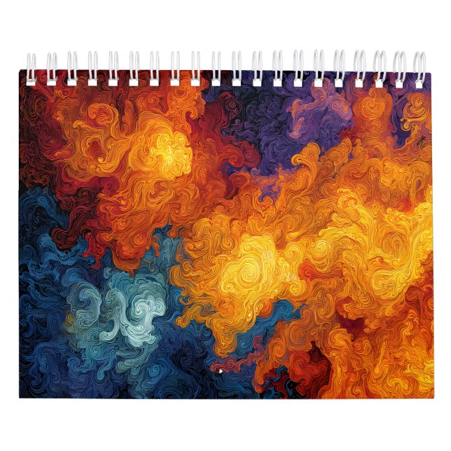 Calendario Swirling Elemental Nebula Abstract (Tapa)