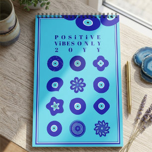 Calendario Talismán protector del Ojo Maligno Azul y arte Naz