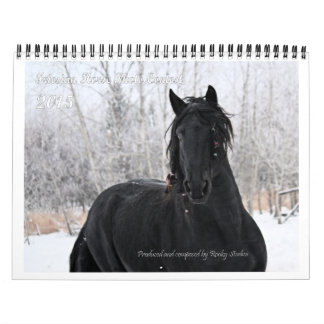 Calendario Tamaño estándar de la foto frisia del caballo