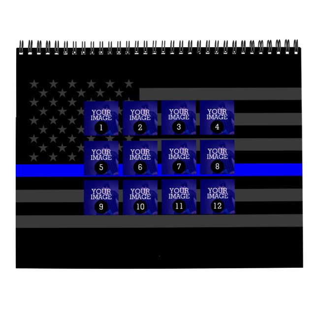 Calendario Tan fácil como 1 a 12 tu propia foto de la línea a (Reverso)