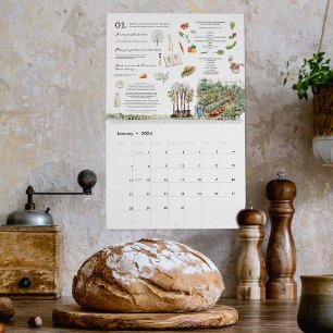 Calendario Tareas mensuales ilustradas de la granja