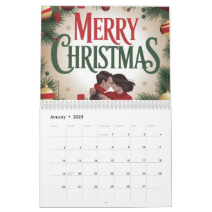 Calendario Tarjeta de felicitación navideña para una pareja