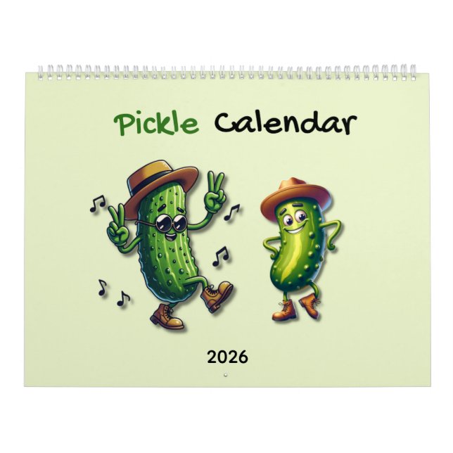 Calendario Tema de personaje de pepinillo 2026 (Tapa)