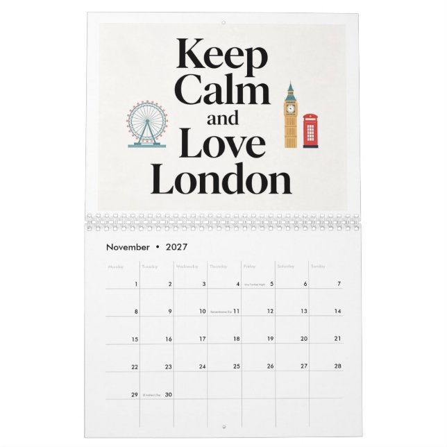 Calendario temático de Londres 2027 (Nov 2027)