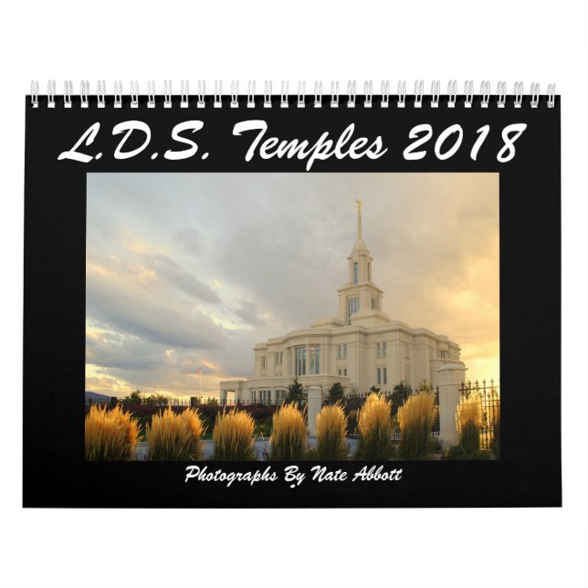 Calendario Templos 2018 de LDS (Tapa)