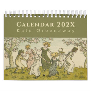 Calendario Temporadas Vintage de Kate Greenaway Guirnaldas de
