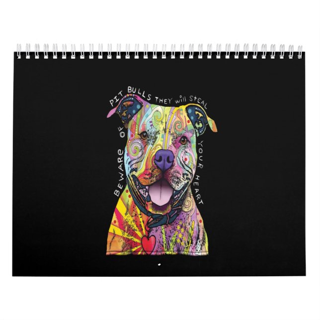 Calendario ten cuidado con los perros Pitbull que te robarán  (Tapa)