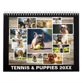 Calendario Tenis y cachorros de cualquier año