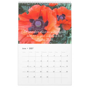 Calendario Texto personalizado de las Escrituras de la Biblia