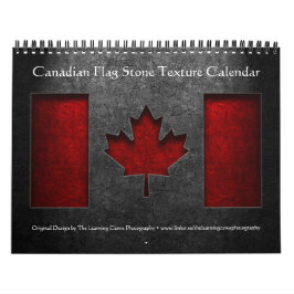 Calendario Textura de piedra de la bandera de Canadá