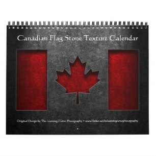 Calendario Textura de piedra de la bandera de Canadá