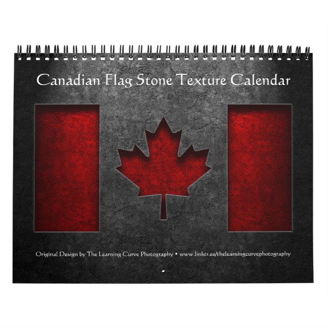 Calendario Textura de piedra de la bandera de Canadá (Tapa)