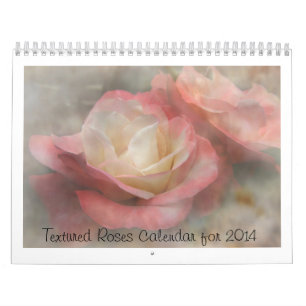 Calendario texturizado de los rosas para 2014