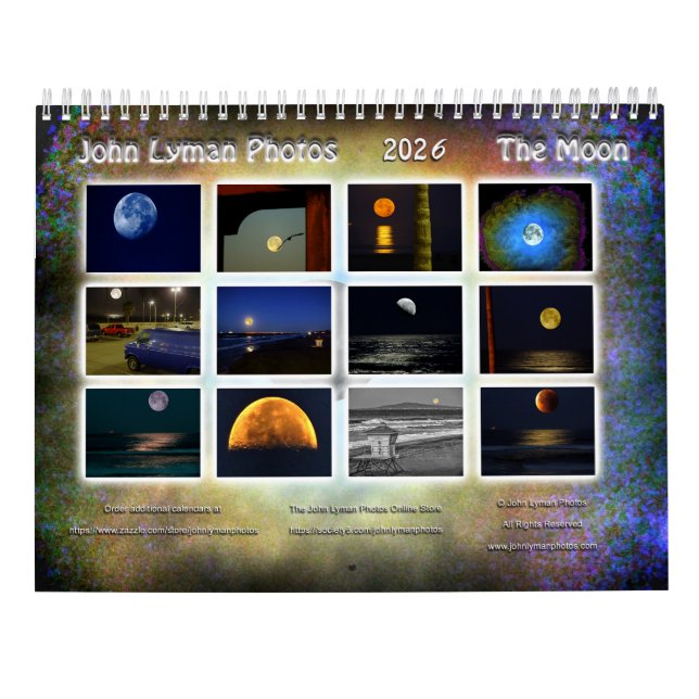 Calendario The Moon 2026 Photo Calendar (Reverso)